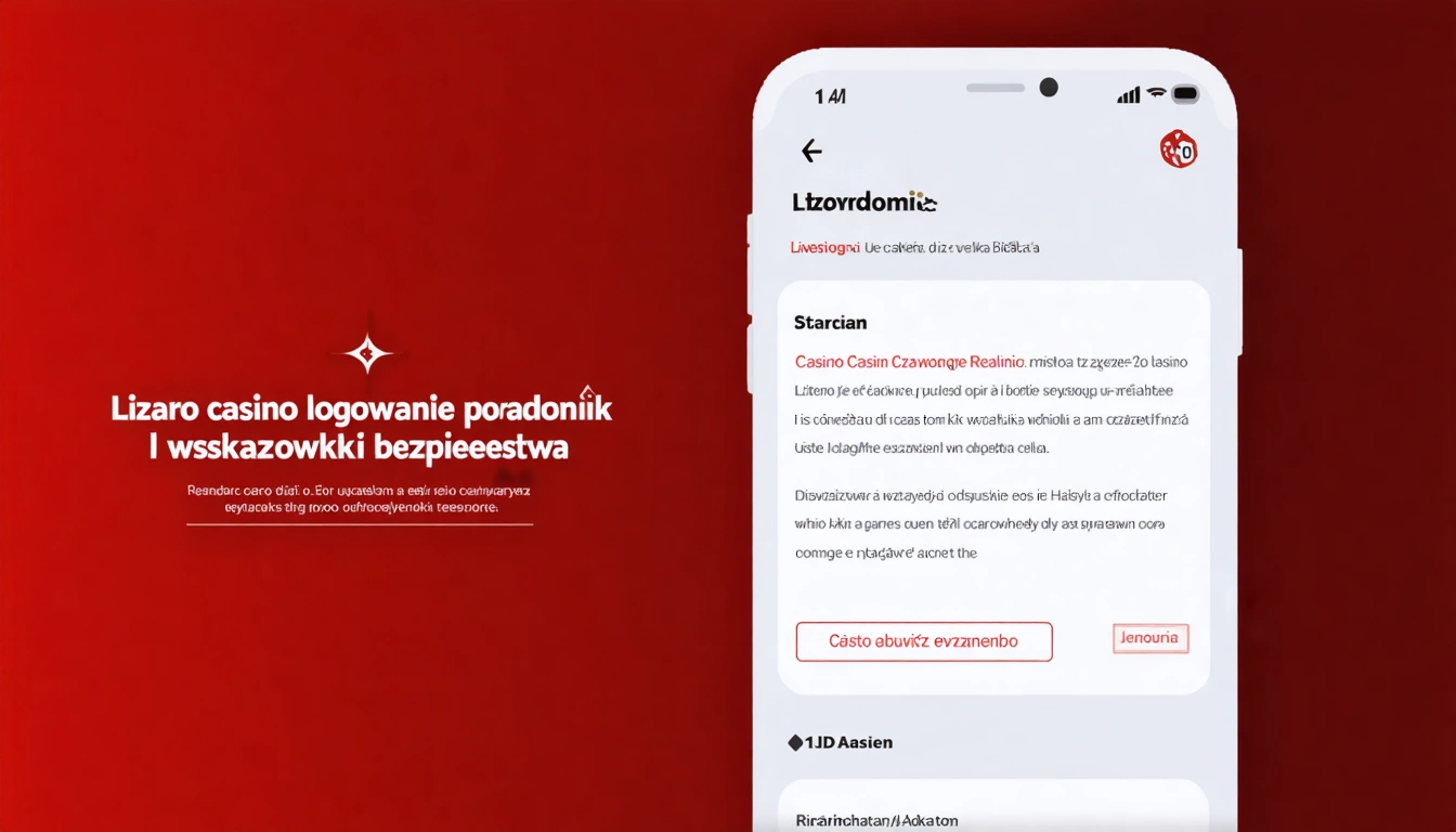 Lizaro casino logowanie poradnik i wskazówki bezpieczeństwa
